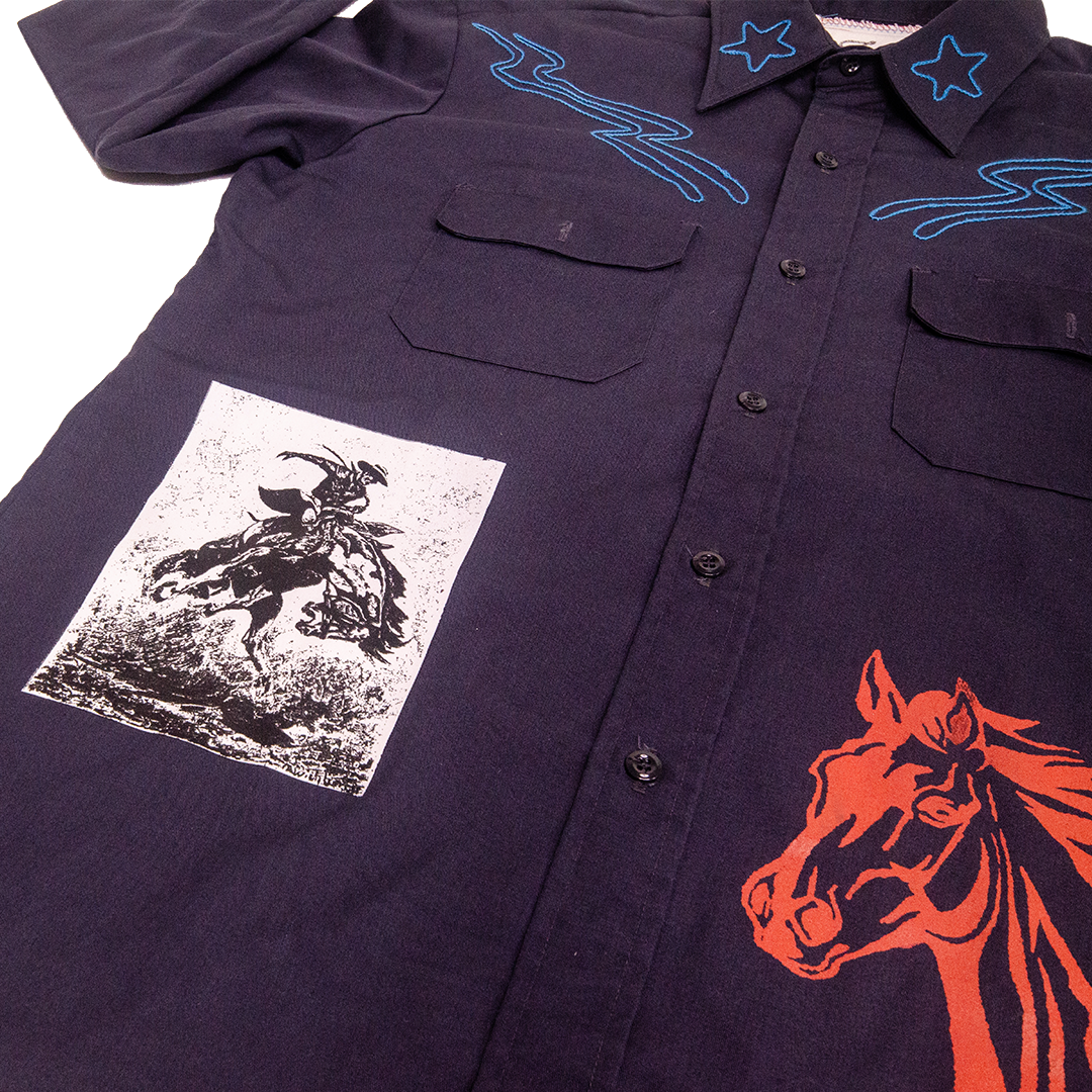 Western Work Shirt Navy Blue