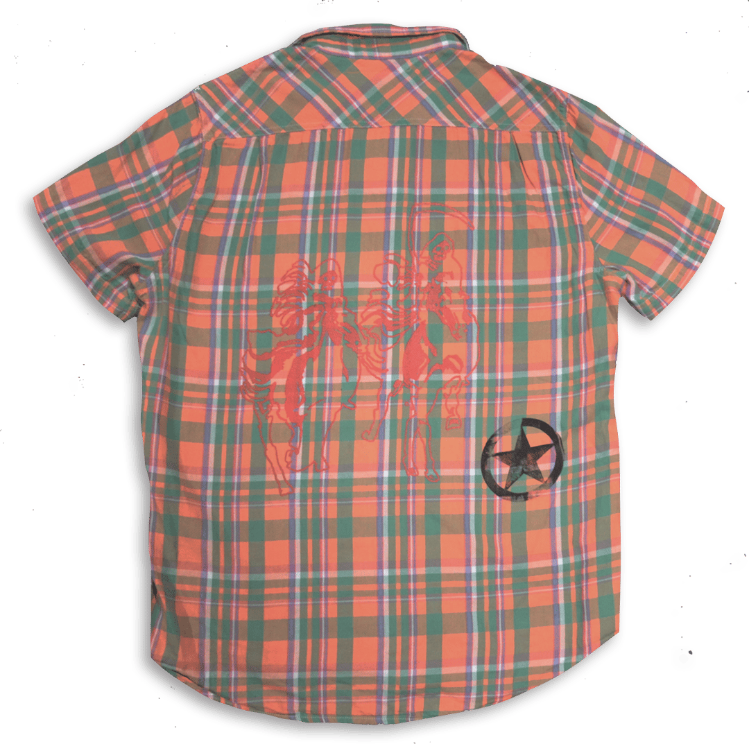Western Short Sleeve Shirt Orange