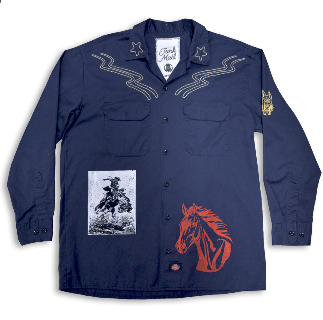 Western Work Shirt Navy Blue 2